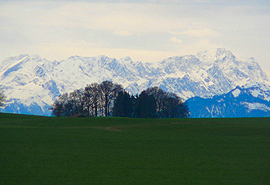 Berge im Dämmerlicht